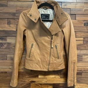 ✨🤎 MACKAGE X ARITZIA 🤎✨ Genuine Lambskin Leather Tan Jacket (XXS-XS)